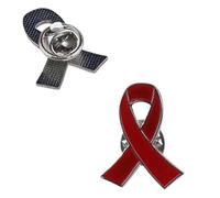 Aids HIV Awareness Pin Brooch Metal Red Ribbon Badge Support Lapel World Logo