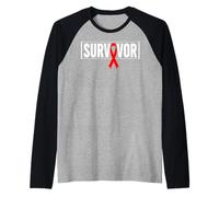 Aids Survivor HIV Red Ribbon Aids Warrior - World Aids Day Raglan Baseball Tee