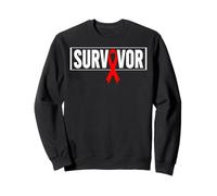 Aids Survivor Hiv Red Ribbon Aids Warrior - World Aids Day Sweatshirt