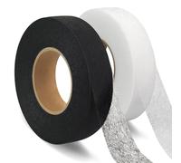 AidShunn 2 Pack Wonder Web Hem Tape, 140 Yards 2cm Wide No Sewing Iron on Hemming Tape Roll Fabric Fusing Tape for Sewing, Jeans Curtain Trousers Garment Cloth (Black,White)