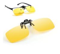 AidShunn Polarised Clip On Night Driving Glasses for Men Women,Dual AR Coating for Effectively Anti Glare from Oncoming Headlights, UV400 Protection Flip Up Sunglasses