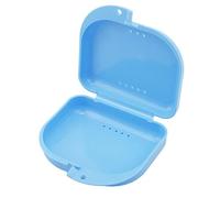 AidShunn Retainer Box Denture Cleaner Case Teeth Retainers Denture Bath Slim Orthodontic Dental Case for Bleaching Trays,Mouth, Guard, Brace, Ear Plugs, Chewies (Blue)
