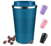 AidShunn Travel Mugs, 380ml Insulated Coffee Cup with Leakproof Lid - Reusable Double Walled Coffee Mug, Stainless Steel Thermal Cup for Hot Cold Drinks, Water and Tea (Blue)