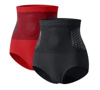 AIDTFUIEY 2PC Tummy Control Knickers for Women High Waisted Shapewear Micro-Particle Sculpting Breathable Compression Underwear Stomach Flattener Control Support Pants