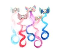 Aiduode 5 Pcs Angel Wings Hair Extensions For Kids,Hair Bows For Girls,Hair Clips For Little Girls,Hand-made Toddler Kids Ponytails,Cute Glitter Hair Accessories