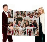 Aiebill Custom Blanket with Heart Design Picture Collage Customized 15 Photos Blankets, Personalized Throw Blanket, Birthday Souvenir Gifts for Father, Mother, Grandma, Friends or Lover
