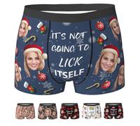 Aiebill Custom Boxers for Men Husband Boyfriend Father, Personalized Funny Boxers for Men Gift for Him,Style 8,L