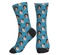 Aiebill Custom Dog Photo Socks - Personalised Put Your Pet Face on Paws Bones Socks