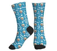 Aiebill Custom Dog Photo Socks - Personalised Put Your Pet Face on Paws Bones Socks