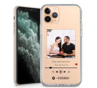 Aiebill Custom Song Code Photo Phone Case for iPhone 17 Customized 16 15 14 13 12 11 Personalized Music Player Song Image Text Picture Protective Cover Shell-Style3