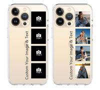 Aiebill Design Your Own Photos Style Phone Case for iPhone 15/14/13/12/11 Pro Max/Mimi/Xs Max/Xr/7/8 Plus Anti-Scratch Personalised Cover for Friends Family Birthday Gifts Transparent