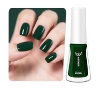 Aieenjor Green Nail Polish, 10 ml Shiny Quick-Drying Long Lasting Dark Green Nail Polish for DIY Nail Art Manicure