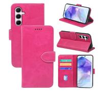 Aieero for Samsung Galaxy A35 5G Flip Case, Premium PU Leather Wallet Phone Cover with Card Slots, Kickstand and Magnetic Closure, Shockproof Protective Flip Case for Galaxy A35 5G Mobile (Rose)