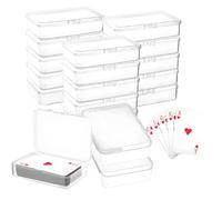 aieieii 18 PCS Playing Card Case, 10.5x7.5x2.5cm Playing Card Box Easy-Carry Handle Clear Trading Cards Storage Box, For Collectors Gamers Bank Trading Cards And Accessories