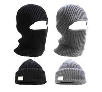 aieieii 2 PCS Balaclavas for Men, Motorcycle Accessories Motorbike Accessories, Black Balaclava 2-in-1 Warm Ski Mask Balaclava, Motorbike Balaclava Warm Breathable Windproof Mens Beanie Hat