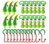 aieieii 30 Pcs Christmas Crafts Set, Christmas Tree Decorations Mix Baubles Beaded Ornament Kit, Tree, Green Monster And Candy Cane Supplies For Make Your Own Ornaments Pack(for Ages 15 and Above)