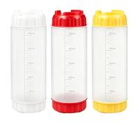 aieieii 3Pcs Squeeze Bottles - 20oz / 500ML Condiment Squeezy Bottles Dispensing Ketchup Squirt Bottle for Sauce BBQ Salad Dressing Sour Cream