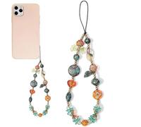 aieieii Phone Charms, Phone Charm String Beaded Strap Cute Butterfly Flowers Suitable for Daily Use Outings Travel All Phones Users