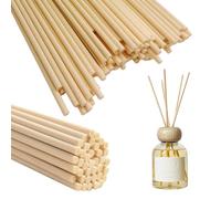 Aieino 100pcs Beige Fibre Reed Diffuser Sticks, 20cm x 4mm Aroma Diffuser Replacement Refills Stick Durable Eco-Friendly Trimmable for Room Fragrance Essential Oils, Home, Bathroom, Office, Gym