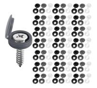 Aieino 150pcs Plastic Hinged Screw Cover Caps for M4-M6 Screws, Snap Washer Covers Screw Head Decorative Cap Protection Flip Tops for Furniture (Black/Dark Grey/White)