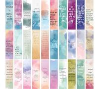 Aieino 30 PCS Bible Verses Bookmarks Set, Colourful Watercolour Paper Bookmark Religious Inspirational Quotes Page Markers for Christian, Women, Students, Book Lovers Reading Birthday Gift