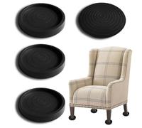 Aieino 4pcs Sofa Castor Cups Large - Silicone Furniture Feet Floor Cups Non-slip Anti-scratch Protectors Table Leg Caps Cover for Home and Office Carpets Tiles Laminate Hard Wood Floors, Black