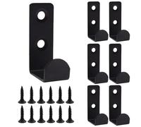 Aieino 6 Pack Black Coat Hooks With Screws Wall Mounted Stainless Steel | Heavy Duty Wall Hook, Metal Hooks, Modern Hanger for Hanging Clothes, Towel, Robe, Flowerpot, Bathroom Kitchen Bedroom Garden