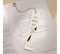 Aieino Cat Bookmarks Stainless Steel, Funny Kitty Bookmark Metal Book Marker Book Accessories Gifts for Birthday, Graduation, Holiday, Teachers, Book Lovers, Readers, Friends