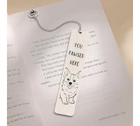 Aieino Dog Bookmarks Stainless Steel, Funny Kitty Bookmark Metal Book Marker Book Accessories Gifts for Birthday, Graduation, Holiday, Teachers, Book Lovers, Readers, Friends