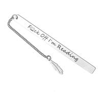 Aieino Funny Bookmarks, Stainless Steel Bookmark Metal Book Marker with Interesting Word Book Accessories Gift for Birthday, New Term, Graduation, Holiday, for Women, Men, Teens, Lovers, Friends(B)