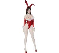 AIEK 1/6 Scale Figure, Super Flexible, Seamless, Hunting, Magic Kai, Breasts, Body Makeup, 2 Hole Details, Cowboy Girls, Long Thighs, White Set, Movable Eyes, Suitable for TBLeague Bunny Girl, Red