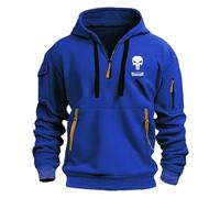 Aienviaoe Mens Hooded Jackets Pun.ish-er, Full Zip Up Hoodie, Work Hoodies Winter Warm, Daily(Multicolor 7,L)