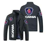 Aienviaoe Men's light jacket Sc.an.ia, Men's stand collar casual slim fit lightweight jacket, Multi pocket durable jacket with casual fold collar, Outwork(Black,4XL)
