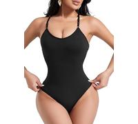 AIEOE Bodysuit Shapewear Women's Body Shaper Shorts Tummy Control String Tanga Seamless Sculpting Tank Top One Piece L