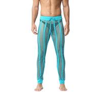 AIEOE Men's Fishnet Trouser Quick Dry Breathable Light Weight Mesh Trouser See Through Pant Sexy Mesh Pant Green