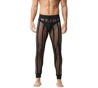 AIEOE Men's Mesh Pant Sexy Fishnet Trouser Light Weight Quick Dry Fishnet Pant See Through Pant Soft Comfortable Mesh Pant Black