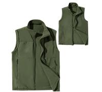 AIEOE Mens Reversible Fleece Gilet Winter Warm Softshell Bodywarmer Sleeveless Jacket Outdoor 2-in-1 Waistcoat Green Label Size 3XL/ UK Size XL