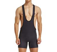 AIEOE Men's Ringer Jersey Wrestling Singlet Jersey Sport Jumpsuit Jockstrap Leotard Athletic Supporters Weightlifting Jock Bodysuit One Piece Sleeveless