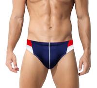 AIEOE Men's Short Swim Trunks Tight Triangle Pool Briefs with Removable Pad Beach Shorts for Water Sports L