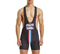 AIEOE Men's Wrestling Singlet Jockstrap Leotard Jock Ringer Jersey Weight Lifting Bodysuit One Piece Sleeveless Wrestling Suit Sport Jumpsuit Athletic Supporters