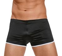 AIEOE Pyjamas Bottoms Satin Mens Underwear Boxer Shorts Sleeping Shorts L Black