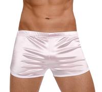 AIEOE Pyjamas Bottoms Satin Mens Underwear Boxer Shorts Sleeping Shorts L Pink