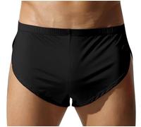 AIEOE Underwear Trunks Mens Lounge Shorts Pajama Shorts Boxers Briefs Side Split XL Black