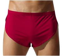 AIEOE Underwear Trunks Mens Lounge Shorts Pajama Shorts Boxers Briefs Side Split XL Red