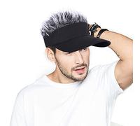 AIEOE Unisex Sun Visor Hat Novelty Baseball Fake Hair Cap Adjustable Flair Hair Golf Cap