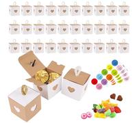 Aieraczy 30 PCS Heart Party Favour Boxes, Wedding Favour Boxes, 5.5cm Small Gift Box, Kraft Paper Boxes, Candy Box for Birthday, Guests Party, Halloween, Christmas decorations