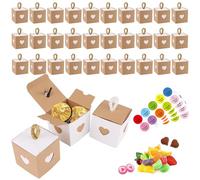 Aieraczy 30 PCS Wedding Favour Boxes, 5.5cm Small Gift Box, Kraft Paper Boxes, Heart Party Favour Boxes, Candy Box for Birthday, Guests Party, Halloween, Christmas decorations