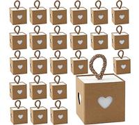 Aieraczy 30 PCS Wedding Favour Boxes, 5.5cm Small Gift Box, Kraft Paper Boxes, Heart Party Favour Boxes, Candy Box for Birthday, Guests Party, Halloween, Christmas decorations