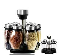 Aieraczy 6Pcs Salt Shaker 120ml, Revolving Spice Rack Organizer with Spice Jars, Salt and Pepper Shaker, Spice Shaker, Salt Container Salt Dispenser for Seasoning Kitchen