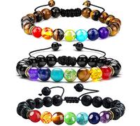 Aieraczy 7 Chakra Bracelets for Women, Elasticated Bracelets, Natural Healing Gemstone Bracelet, 7 Chakra Healing Crystal Bracelet, Anxiety Bracelet, Yoga Beads Bracelet